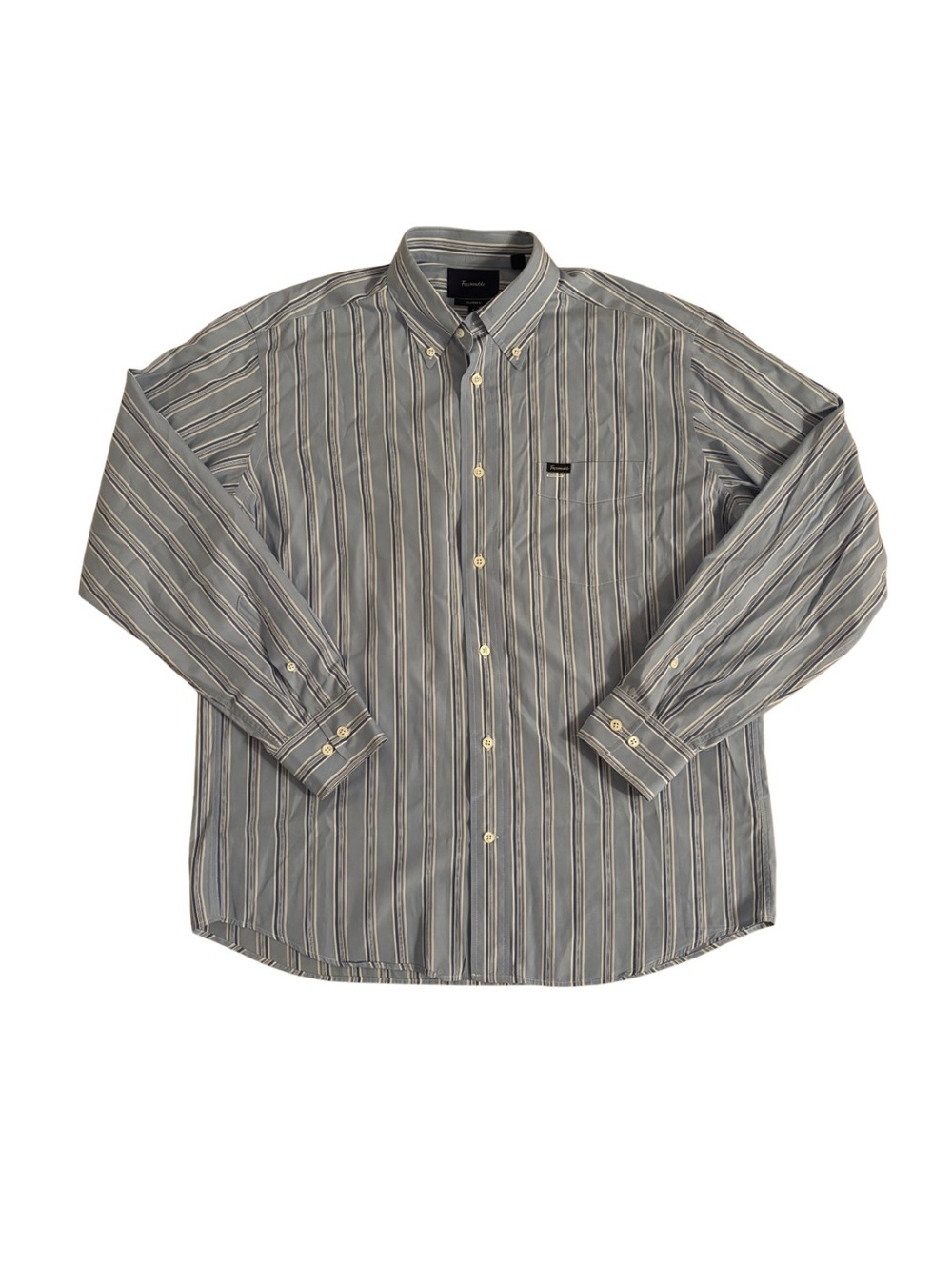 Façonnable Striped Button-Down Shirt - Blue/White
